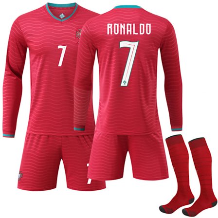 2026 VM Portugal Hjemme Børne Voksen Fodboldtrøje Sæt Nr. 7 Ronaldo