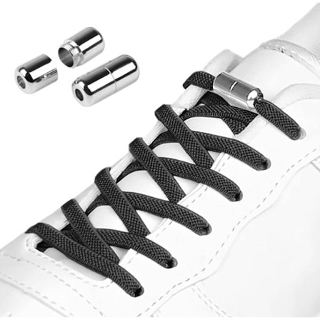 3 Par Elastiske Snørebånd til Flade Sko, Selvspændende Elastiske Snørebånd