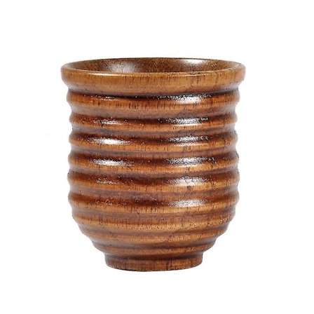 Japansk stil naturlig træ drikkekop krus til vin, kaffe, te, øl, juice, mælk