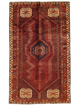 148X246 Tapete Oriental Shiraz Vermelho Escuro/Preto (Lã, Pérsia/Irão) Carpetvista