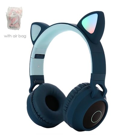 Cute Cat Ear Headset LED trådløs Bluetooth-kompatible hovedtelefoner med mikrofon glødende øretelefoner til børn Gaver døtre piger