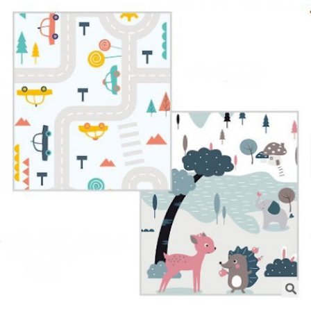 Baby bomullslekmatta, extra mjuk matta med halkfri design, lekmatta för barn med alfabet, perfekt för att lära sig, stor