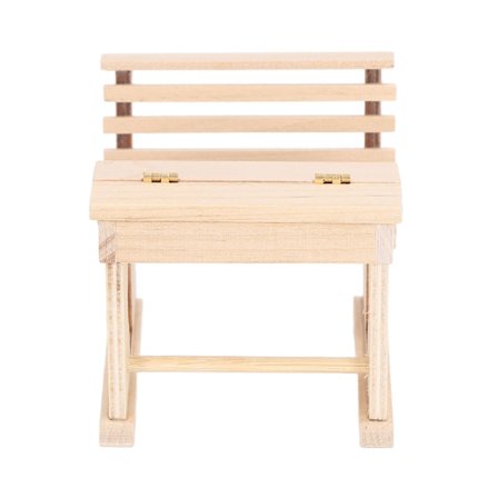 1:12 Miniatyr skolbänk i björkträ för dockhus, klassrum, skrivbord och stol för barnrum, bibliotek, skola