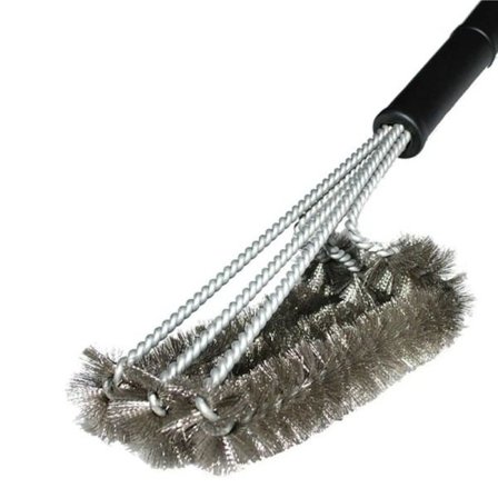 Grill rengøring børste BBQ værktøj grill børste 3 rustfrit stål børster i 1 rengøring grill tilbehør