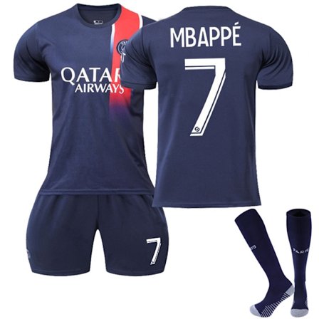 23-24 Paris Kids Soccer Jersey No. 7 Mbappe Adult Kids Jalkapallopaidat Saint-Germain Goodies -kausipäivitys