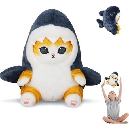 Katt haj docka leksak, katt haj plysch leksak, katt haj djur plysch, katt haj gosedjur