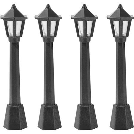 Generiske 4 stk. Mini gatelys modelltog lampestolper