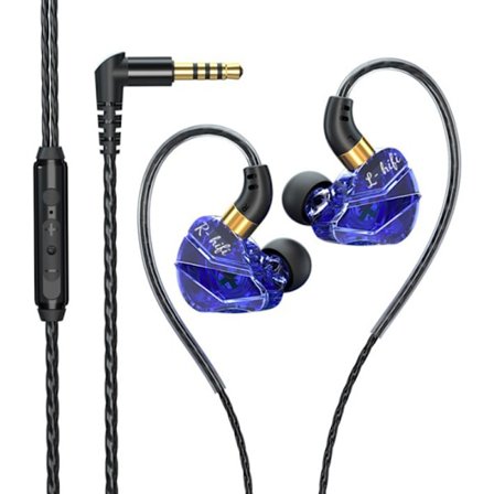 3,5 mm trådbundna hörlurar HIFI bas hörlurar in-ear headset lila