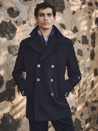 John Henric Men's Marineblau Peacoat Size L