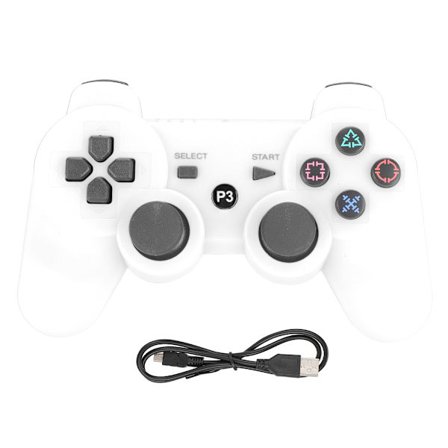 Trådlös intelligent Bluetooth-spelkontroll Funktionellt handtag Signalstabilisering för PS3 vit