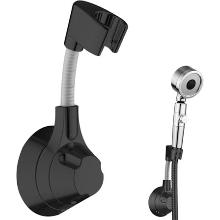 Suihkupään pidike ilman porausta, universaali suihkupään pidike, 360° kääntyvä säädettävä suihkunpidike, korkeussäädettävä suihkunpidike