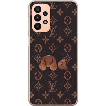 Kompatibel Mobilcover til Samsung Samsung Galaxy A23 5G Luksuriøst monogrammønster med knust bamse i mørk modeæstetik