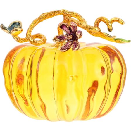 Håndblæst græskar dekorativ glasgræskar figur bordplade dekoration til efterårshøst Thanksgiving Halloween boligindretning