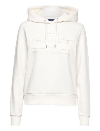 Reg Tonal Shield Hoodie Huppari Valkoinen GANT