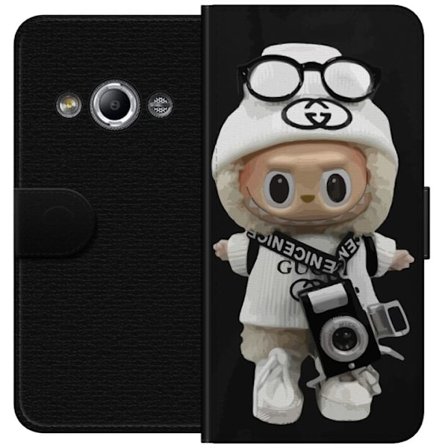 Kompatibel Tegnebogsetui til Samsung Galaxy Xcover 3 Stilfuld designerfigur med kamera og streetwear, legesyg samlerfigur i trendy urban æstetik og m