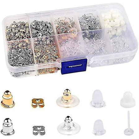 650 st klämmor örhängen, 10 stilar öronproppar