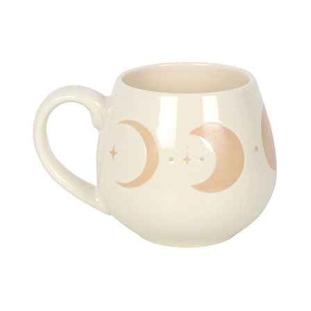 Something Different Måne Fas Rounded Mug En Storlek Beige/Vit