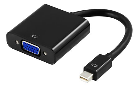 Deltaco VGA - miniDisplayPort adapter, 1080p 60Hz, 0.2m, black
