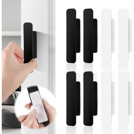 Paket med 8 självhäftande handtag, skåphandtag för fönster, skåp, (svart & vit)