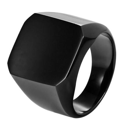 Nattklubb Punk Män Slät Kvadratisk Bred Band Finger Ring Smycken Födelsedagspresent Black US 10
