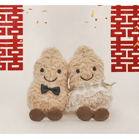 Frugt Party Dukker Jellycat Plys Legetøjsdukker Børnefødselsdag Julegaver - Peanut Bryllupssæt