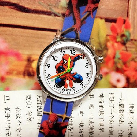 Barnens Spiderman Cartoon Klocka Luminous Led Blinkande Silikonband Pojkar Klockor fw