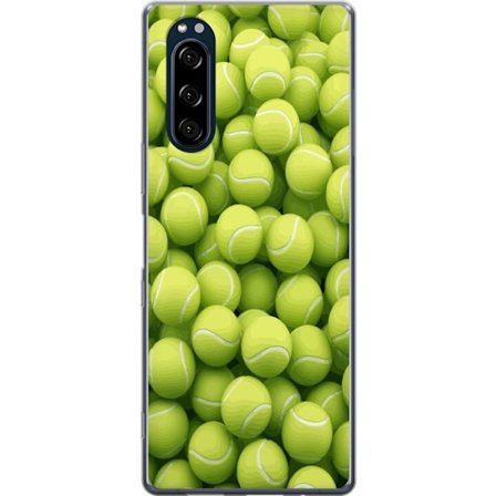 Kompatibel Mobilcover til Sony Sony Xperia 5 Mønster af grønne tennisbolde i høj detalje, sporty motiv med gentagende tekstur og stærke farver for