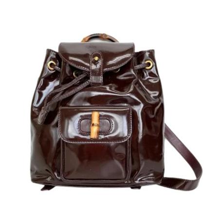 Gucci Vintage Pre-owned Leather Rugzaks , Paars , Dames , Maat: ONE Size Vintage Tassen