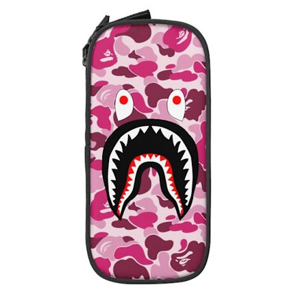 Bape Shark Camo Penalhus med Stor Kapacitet, Stor Penalhus Pen Taske med Lynlås, Penalhus til Skole Studerende Kontorartikler