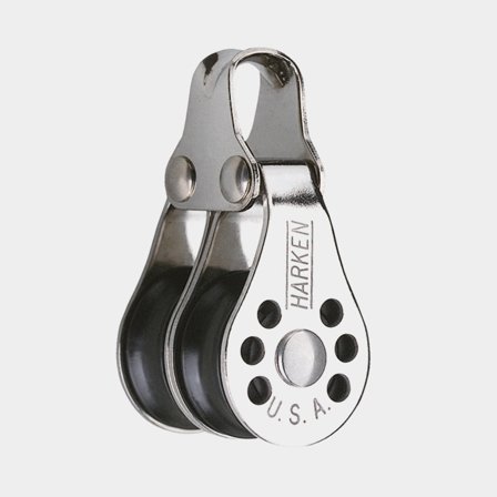 Tuplatalja Harken Micro 22 mm, kiinteä, liukulaakeroitu, sopii köysille Ø2 - 6 mm