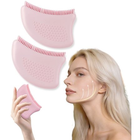 1/2-pack Lymfdränage Borste - Silikon Ansiktsborste för Lymfdränage och Skonsam Massage, Perfekt för Daglig Hudvård, skulptering