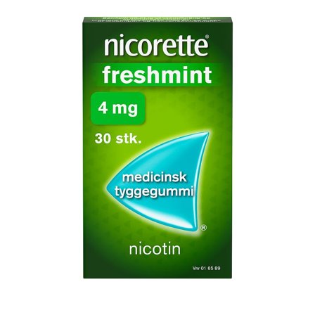 Nicorette Freshmint 4 mg medicinsk tyggegummi 30 stk., Medicin & Pleje, Rygestop, Nikotintyggegummi