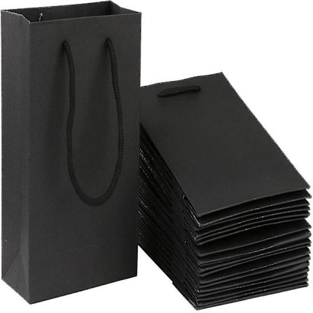 20 st Presentpåsar Svarta Papperspåsar Svarta Shoppingpåsar Kraftpapper