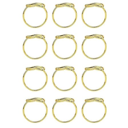 Servietringe Sæt med 12, Metal Servietring, Guld Servietholderringe, Jule Servietringe til Borddekoration