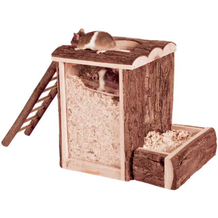 Trixie - Leke- og hyttetårn Brun 20,5 x16 x 20 cm - Smådyr - Hus & Burinteriør - Lekeplasser og Klatrestativer - ZOO.no