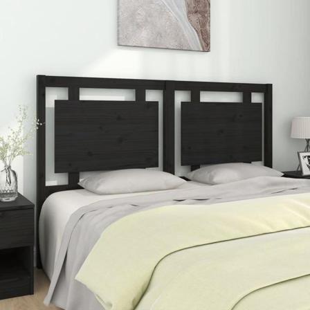 Vidaxl Sänggavel Svart 155,5x4x100 Cm Massiv Furu Svart