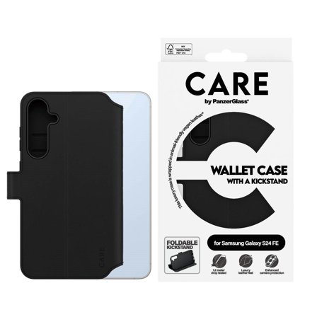CARE by Panzer Feature Wallet Case w. Kickstand Samsung Galaxy S24 FE 5G PanzerGlass - High quality tempered glass screen protector