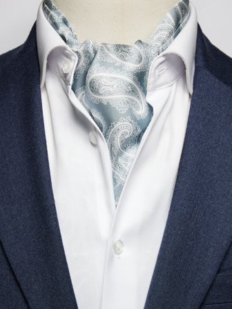 John Henric Men's Silberner Paisley Krawattenschal Size Onesize