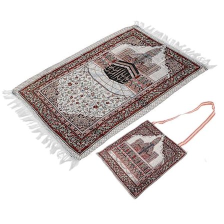 Muslimsk Bedemåtte Tyk Bomuld Pilgrimsrejse Tæppe Muslimsk Bedetæppe Med En Stofpose Til Pilgrimsrejse