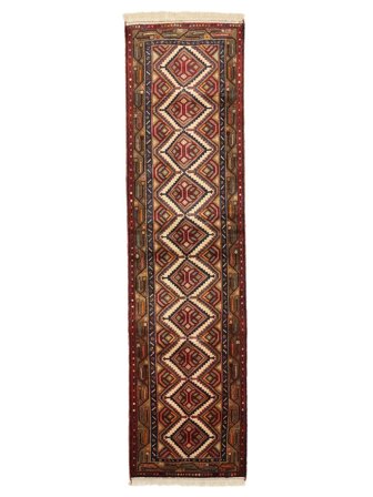 Hand Knotted Persian Asadabad Rug 82X185 Black/Brown
