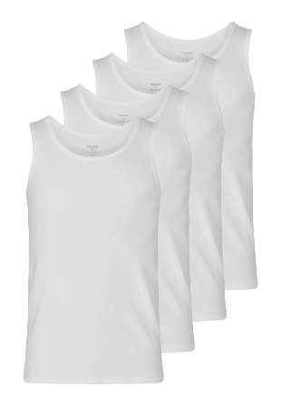 Resteröds Bambu, Linne "rib", 4-pack, Svart Underlinnen & t-shirts Herr Vit M