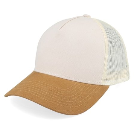Equip - Beige trucker Keps - Blank Canvas Beige/Stone/Caramel A-Frame Trucker @ Hatstore