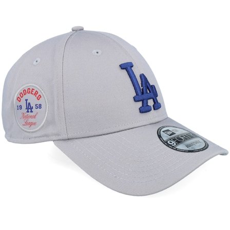 New Era - MLB Gris adjustable Casquette - Los Angeles Dodgers MLB Side Patch 9FORTY Gray Dad Cap @ Hatstore