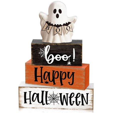 4 stk. Trædekorationer – Rustikke Vintage Skilte til Bord, Tiered Tray, Boligindretning & Gaver_OF