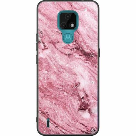 Motorola Moto E7 Svart Skal Glitter Marble