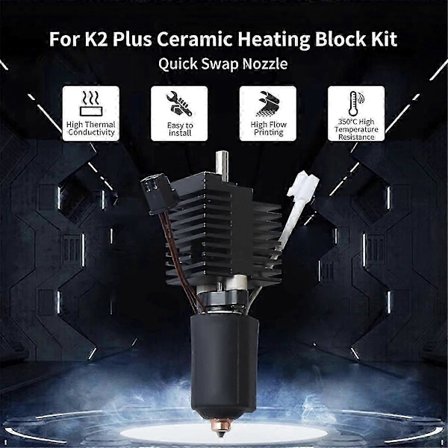 Til Creality K2 Plus Keramisk Varmeblok Hotend Kit Høj Temperaturbestandighed og med High Flow Edition 2