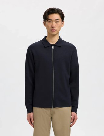 Selected Slhemanuel Soft Full Zip Sweat Noos - Navy - XXL