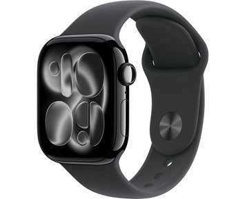 Watch Series 11 GPS + Cellular 42mm Jet Black Aluminium Case with Black Sport Band - S/M - Apple Watch Series 11 – 42mm S/M