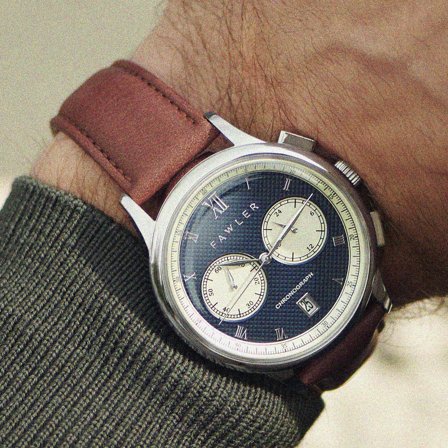 Cicero | Blue Vintage Chronograph Watch for Men - Wrist watches