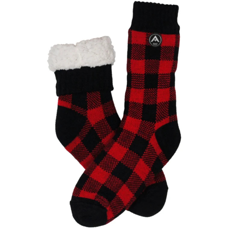 Avignon M's Heat Max Sock Checked Red